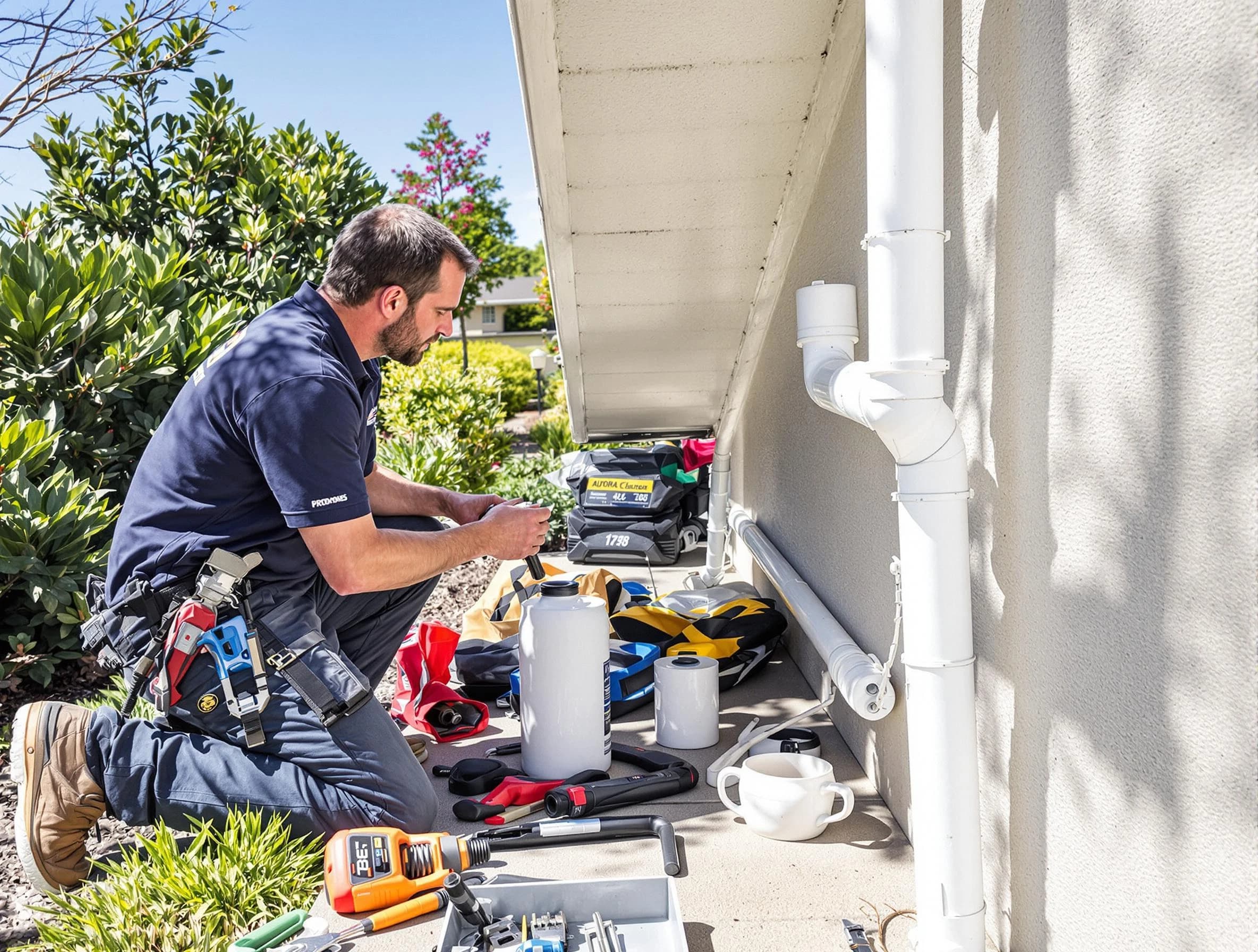 Barberton Roofing Company expert fixing a downspout in Barberton, OH