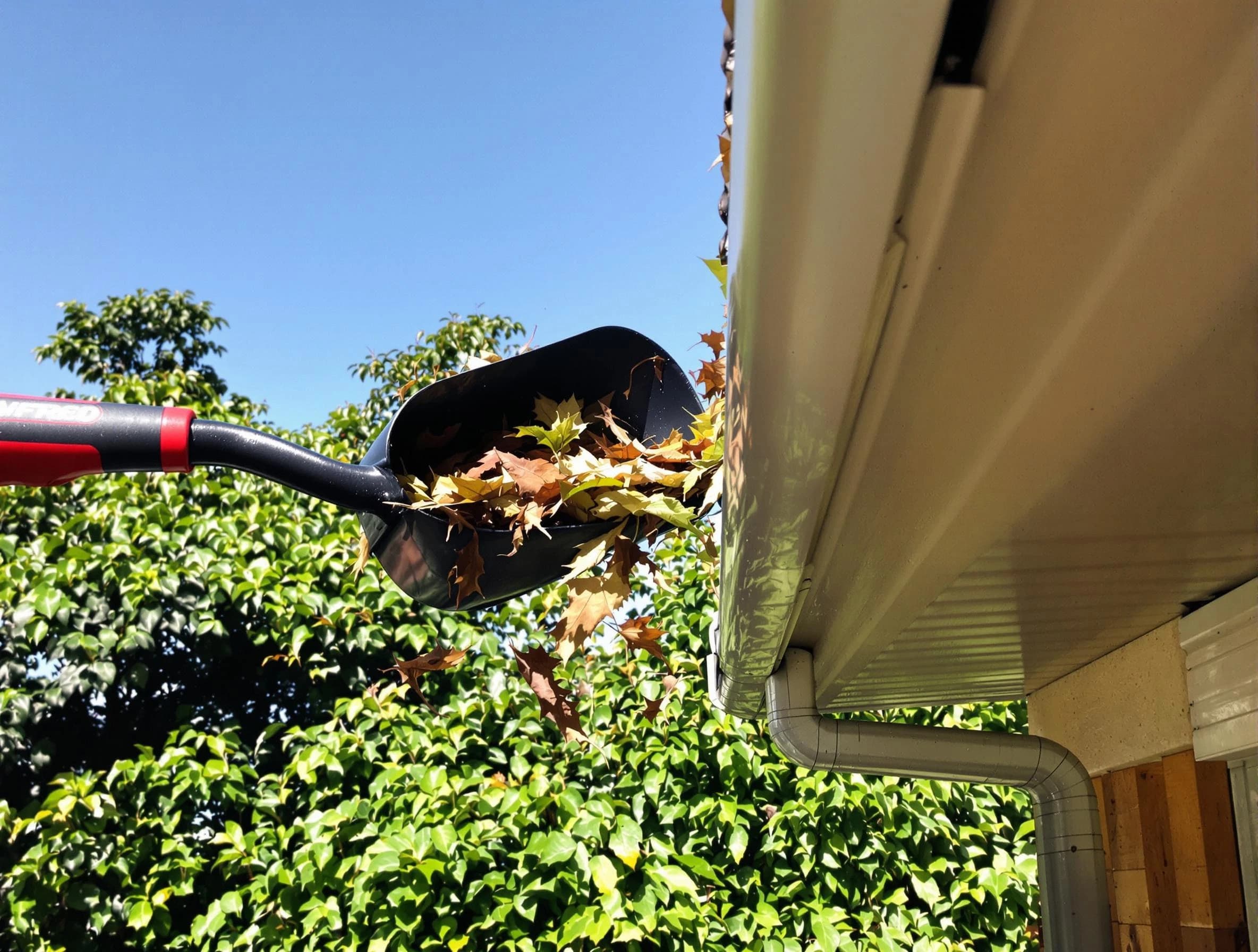 Barberton Roofing Company performing gutter cleaning at a home in Barberton, OH