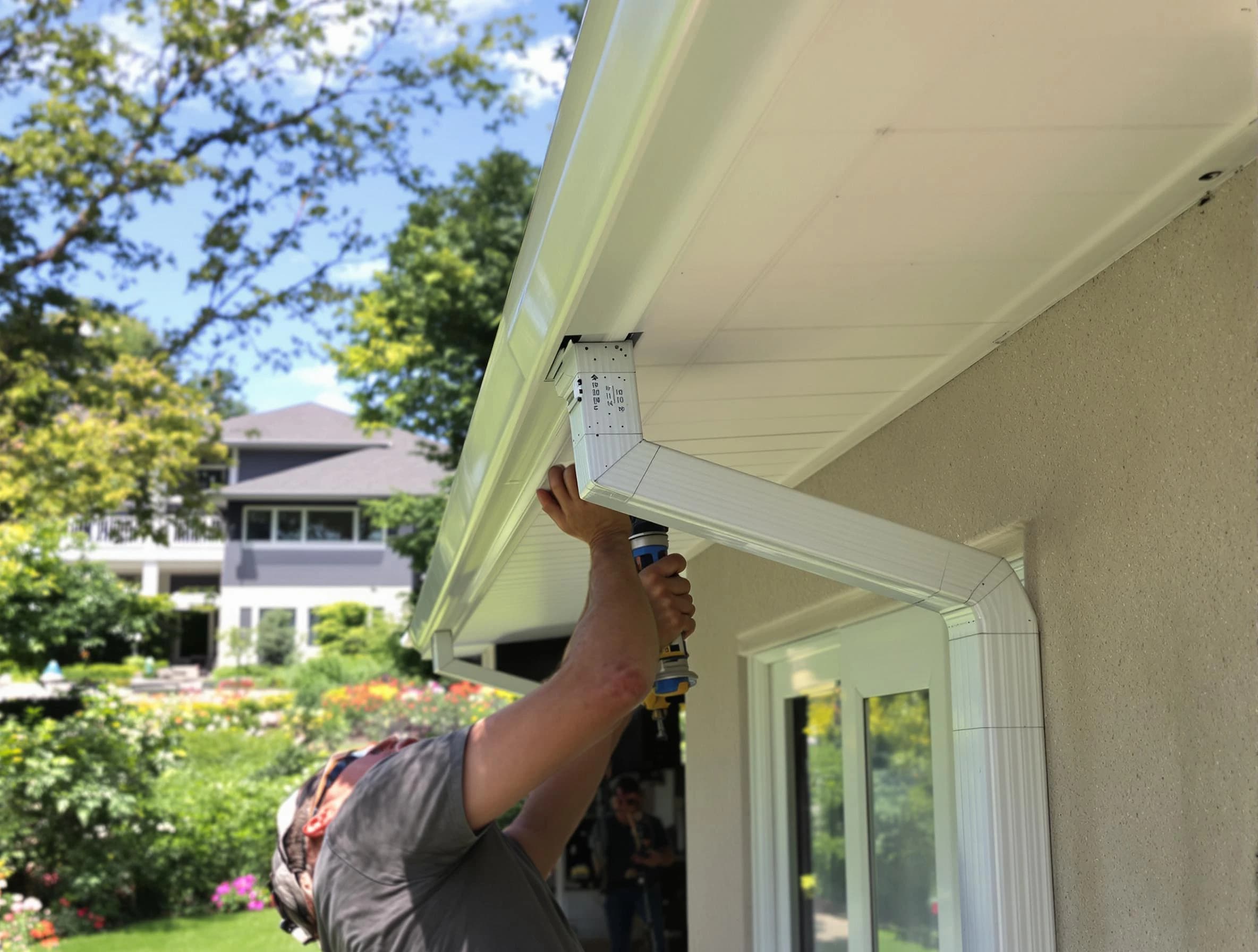 Barberton Roofing Company technicians performing gutter installation in Barberton, OH