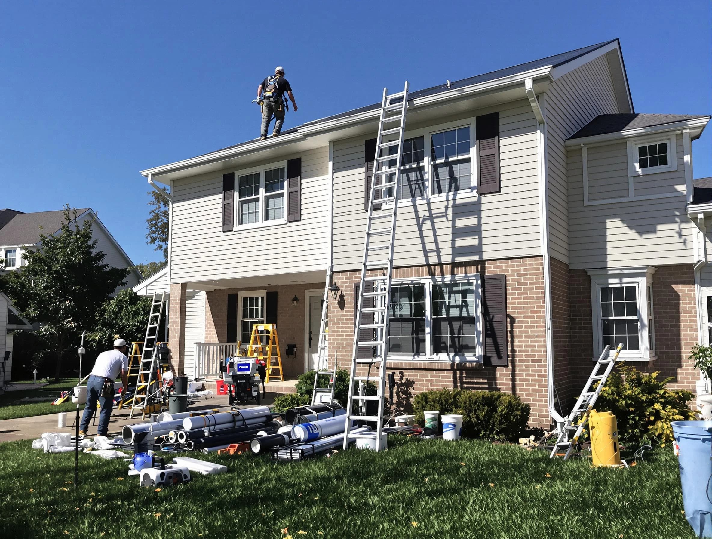 Barberton Roofing Company completing a gutter replacement in Barberton, OH