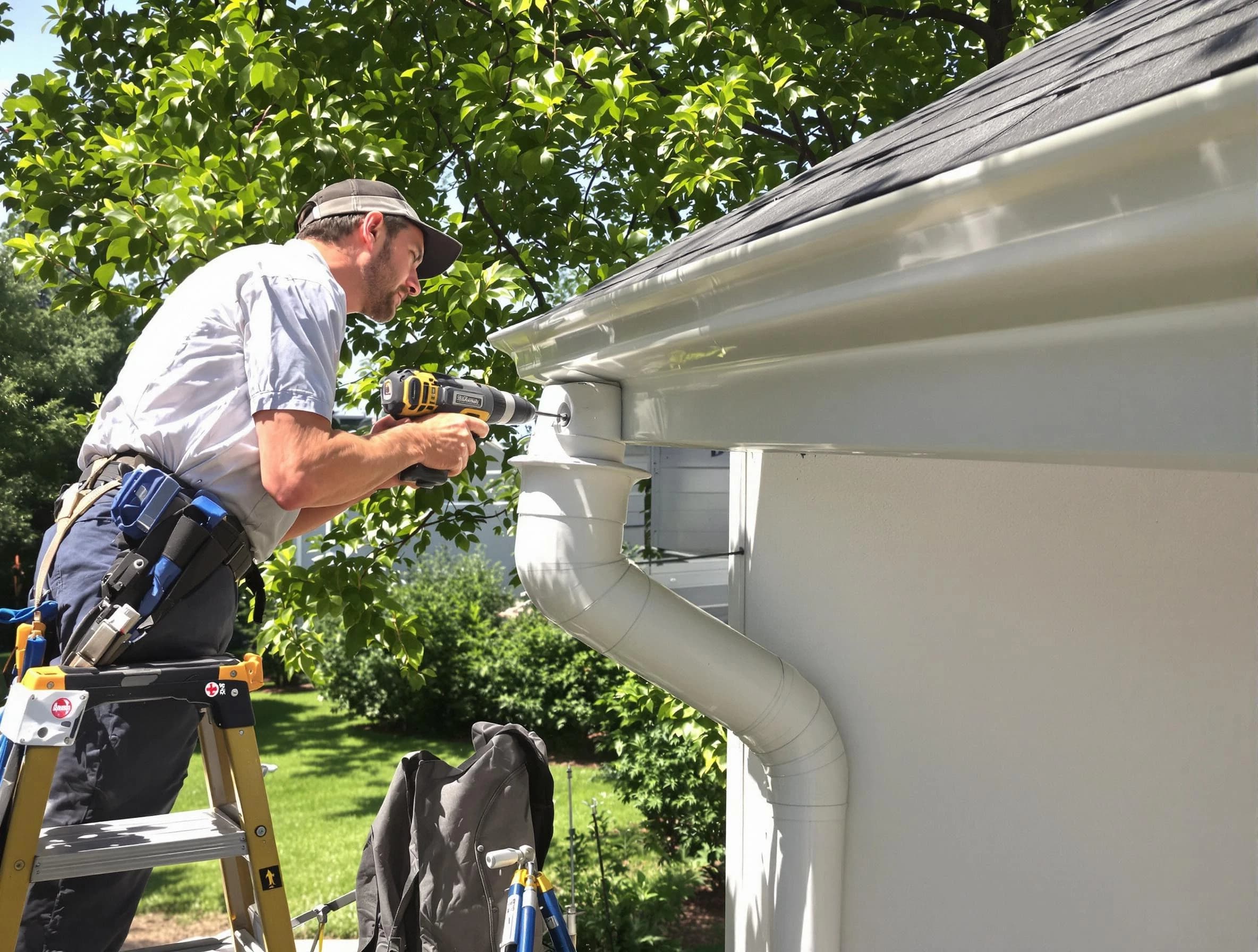 Properly installed rain gutters by Barberton Roofing Company in Barberton, OH