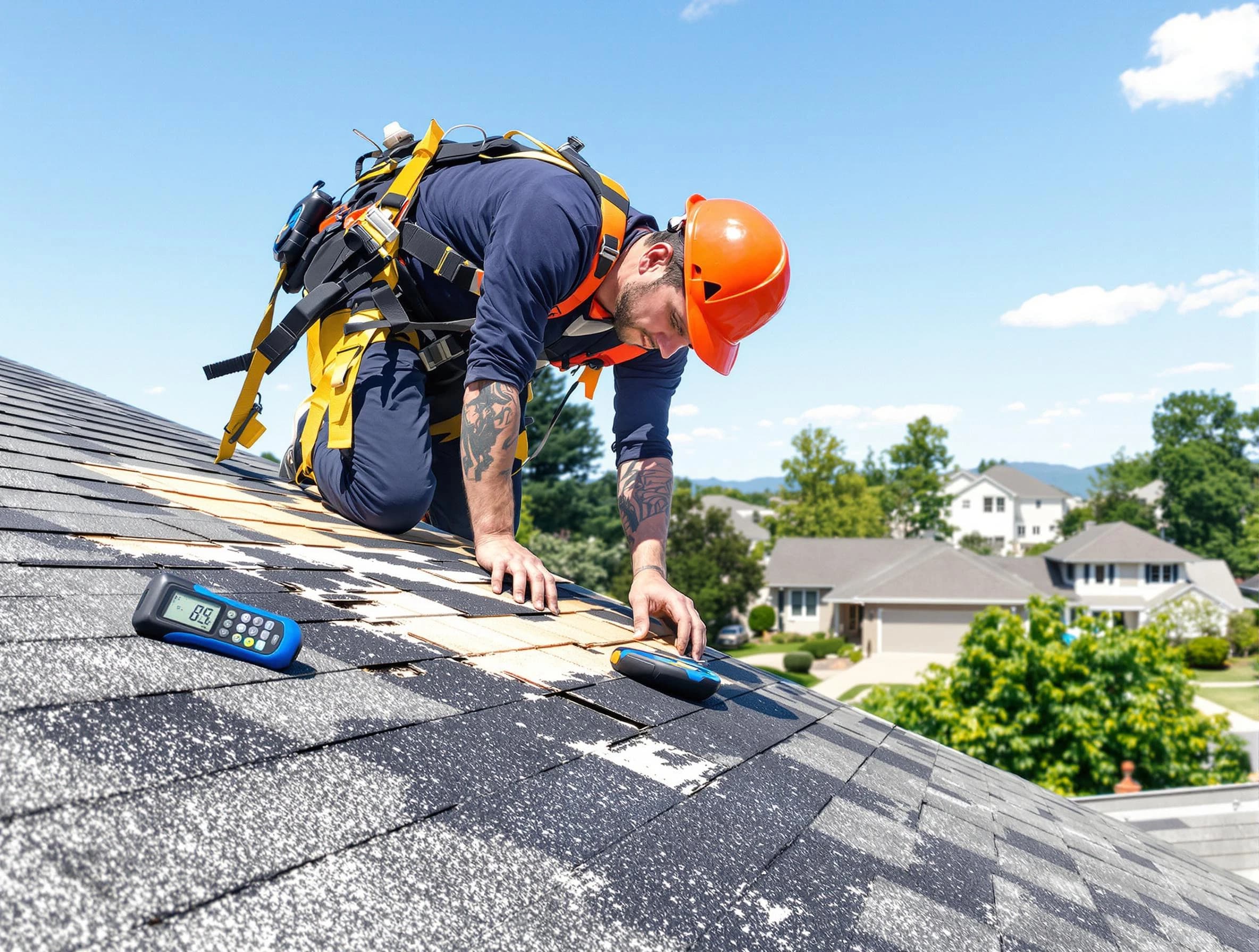 Barberton Roofing Company professional performing roof repairs in Barberton, OH