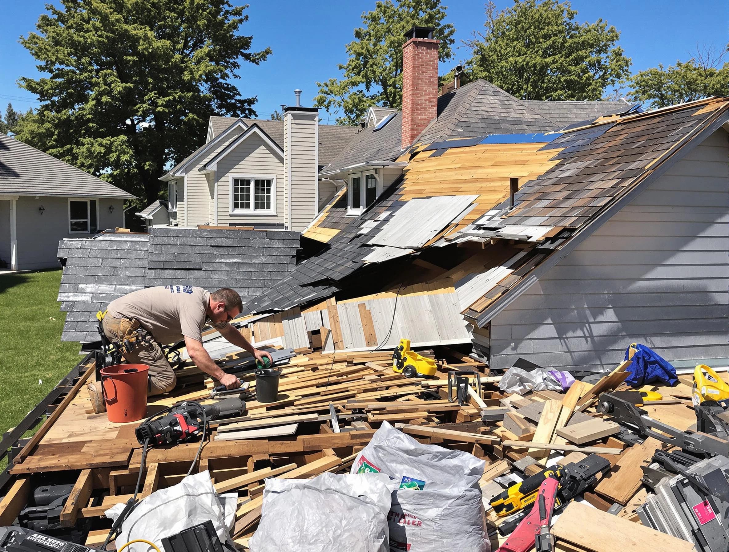 Barberton Roofing Company completing a roof replacement in Barberton, OH