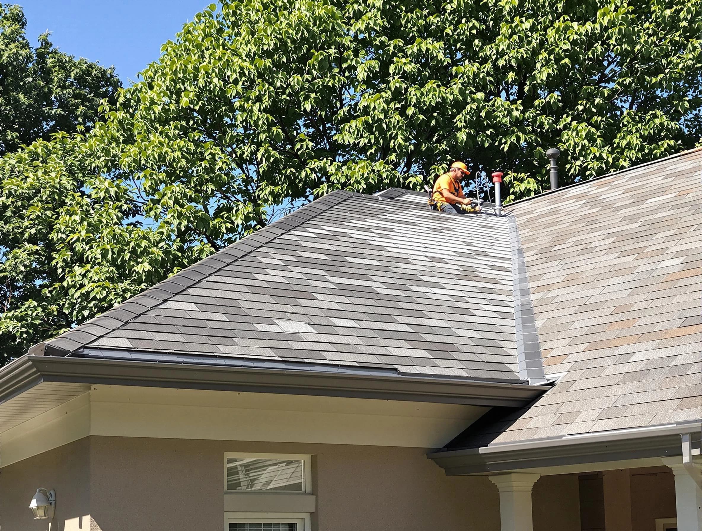 Newly completed shingle roofing by Barberton Roofing Company in Barberton, OH